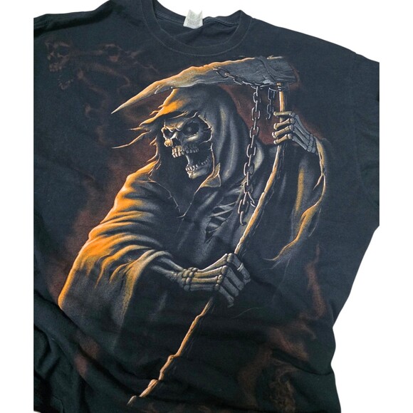 Unbranded Other - Vintage Y2K Grim Reaper Men's XL T-Shirt Skull Goth Metal Hardcore
